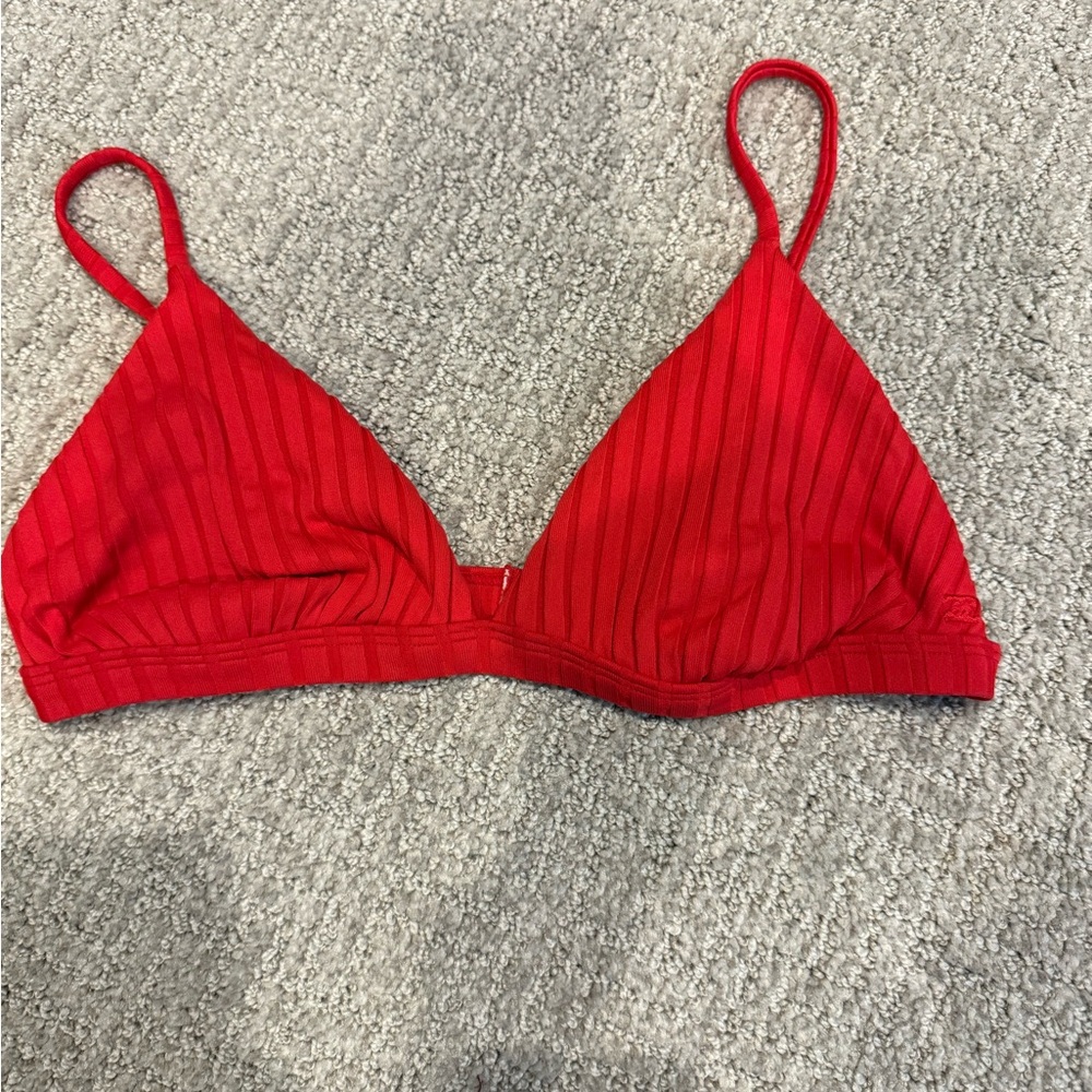 Billabong Red Ribbed Triangle Bikini - Picture 5 of 6